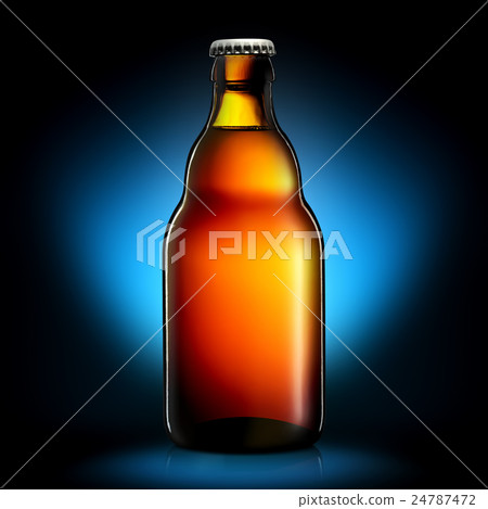 Beer bottle or cider isolated on dark background 24787472