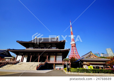 Oomotoyama Zodoji Temple (Main Hall) & Tokyo Tower (Shibakoen, Minato-ku, Tokyo) 24788689