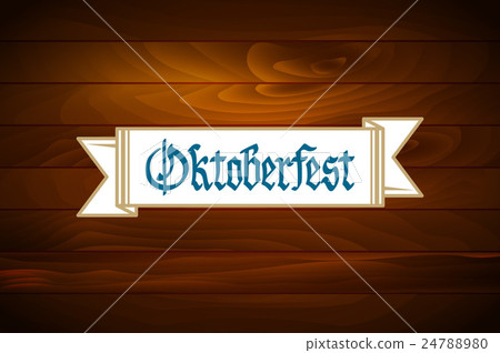 Oktoberfest banner on old wooden texture vector - Stock Illustration ...