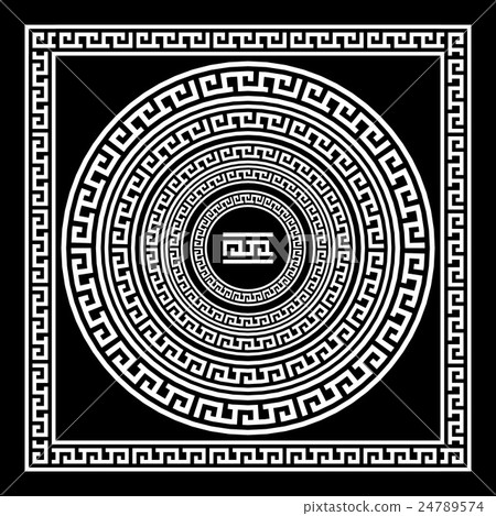 Greek traditional meander border set Vector  24789574