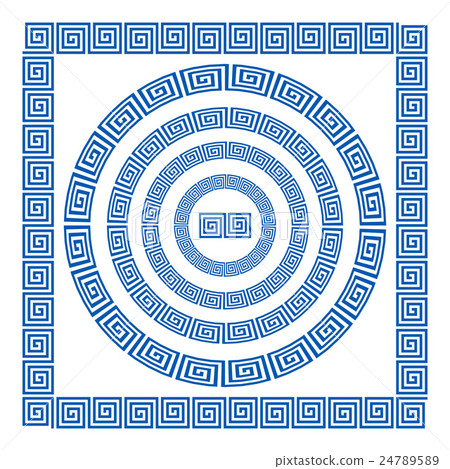 Set of brushes to create the Greek Meander - Stock Illustration ...