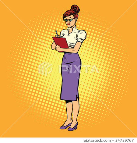 Young woman Secretary writes 24789767
