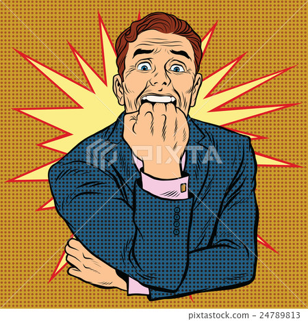 retro man in horror bites fist retro man in horror bites fist 24789813