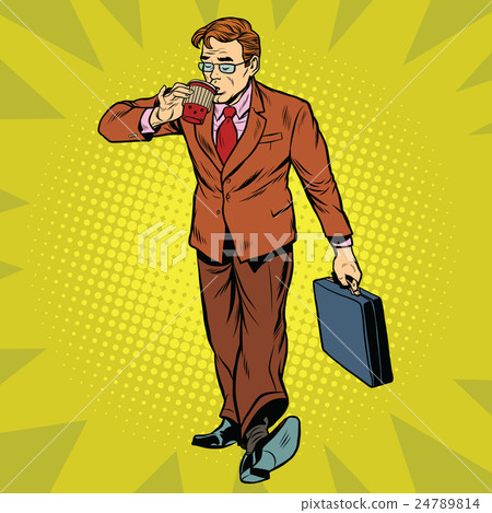 Business man drinking coffee on the go 24789814