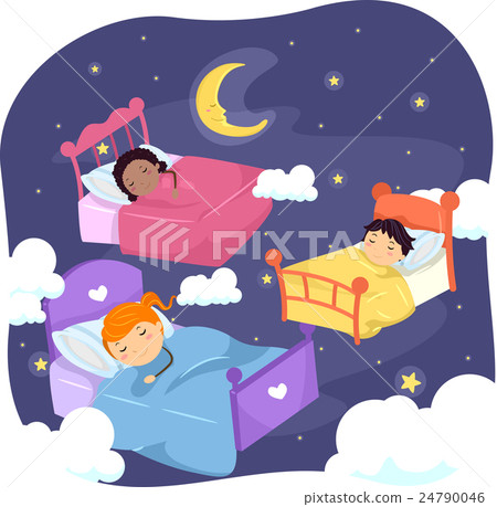 Stickman Kids Bed Night Sky 24790046