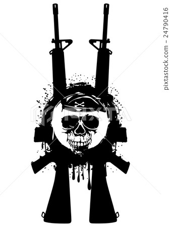 rifles and skull 24790416
