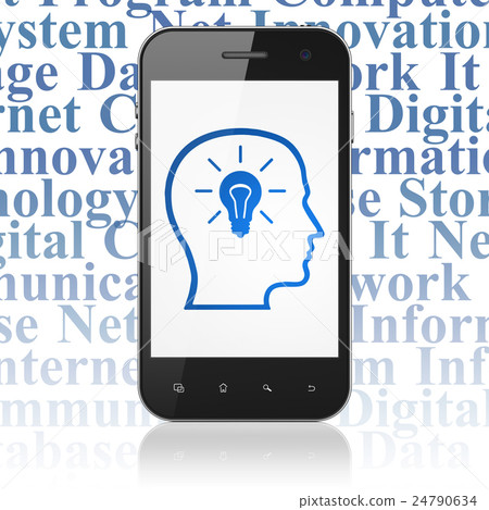 Information concept: Smartphone with Head With 24790634