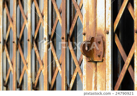 Folding steel doors old vintage style. 24790921