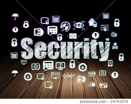 Protection concept: Security in grunge dark room 24791070