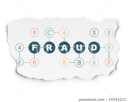 Protection concept: Fraud on Torn Paper background 24791072