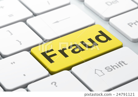 Security concept: Fraud on computer keyboard Security concept: Fraud on computer keyboard 24791121