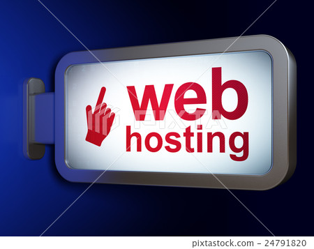 Web design concept: Web Hosting and Mouse Cursor 24791820
