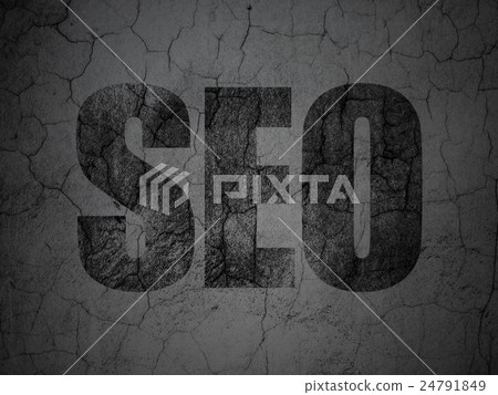 Web design concept: SEO on grunge wall background 24791849