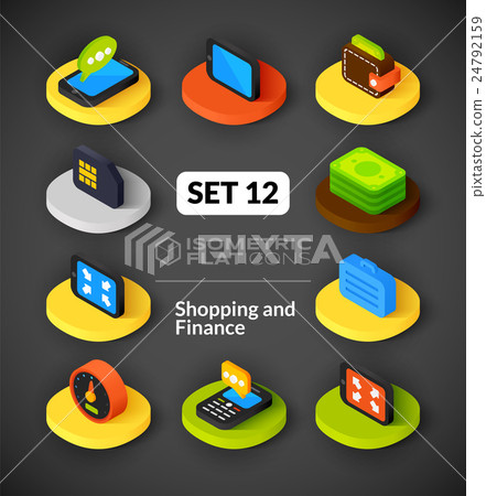 Isometric flat icons set 12 Isometric flat icons set 12 24792159