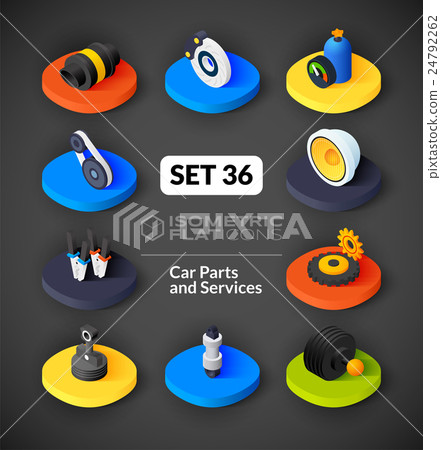 Isometric flat icons set 36 24792262