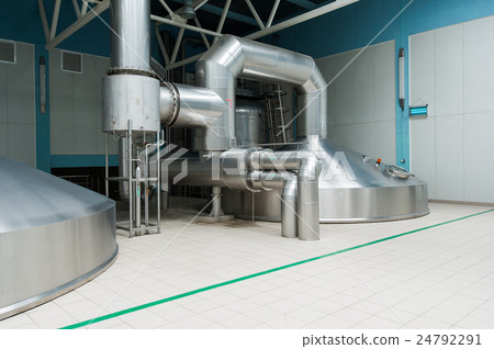 Steel fermentation vats on brewer factory 24792291