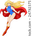Woman Super Hero Flying With Cape 24792375