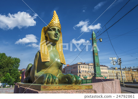 Sphinx of Egyptian bridge over the Fontanka river 24792861