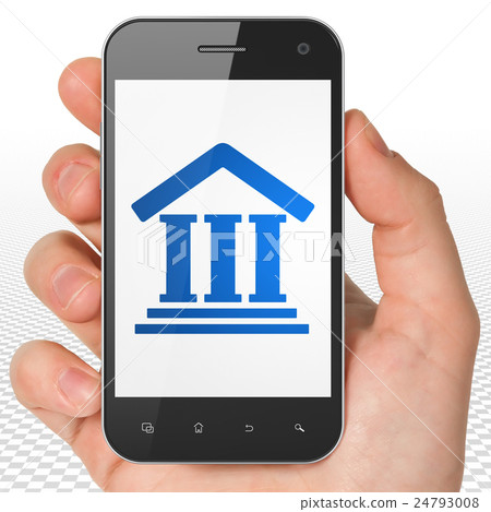 Law concept: Hand Holding Smartphone with Law concept: Hand Holding Smartphone with 24793008