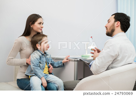 Mother and her son with funny face at the hospital 24793069
