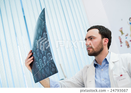 Closeup portrait of intellectual man healthcare 24793087