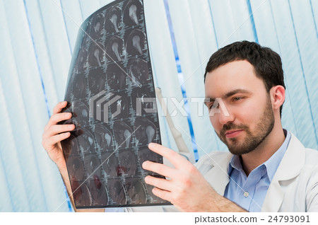 Closeup portrait of intellectual man healthcare 24793091