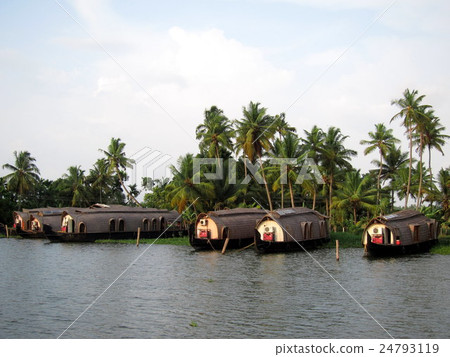 House boat of backwater in India Kerala 24793119