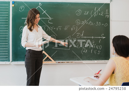 Teacher or docent or educator giving while lesson 24795238