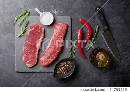 Raw striploin steak Raw striploin steak 24795319