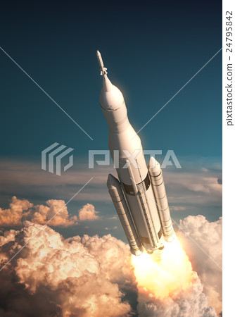 Space Launch System Takes Off Over The Clouds Space Launch System Takes Off Over The Clouds 24795842