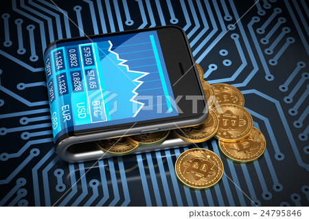 Virtual Currencies Bitcoin Example Concept Of Virtual Wallet And Bitcoins On Printed - Stock Illustration ...