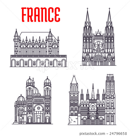 Historic buildings and sightseeings of France 24796658