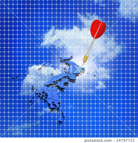 Arrow of darts on Japan map Arrow of darts on Japan map 24797715