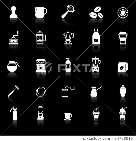 Barista icon with reflect on black background 24798019