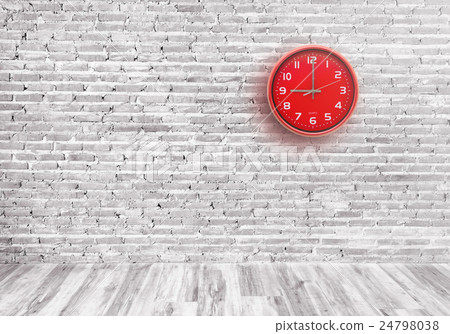 Red wall clock Red wall clock 24798038