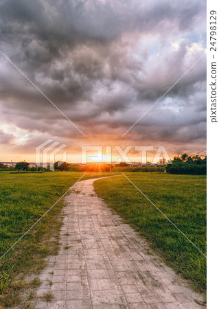 Sunset direction, clouds, sunset, road, trails, rays, clouds, sunset, road, trail Sunset direction, clouds, sunset, road, trails, rays, clouds, sunset, road, trail 24798129