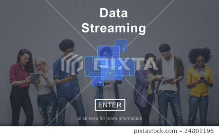 Data Streaming Online Technology Website Concept 24801196