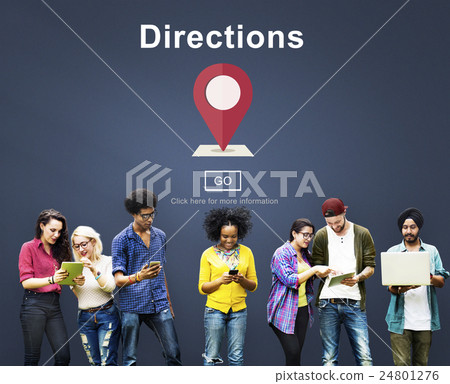 Directions Exploration Magnet Map North South Concept 24801276