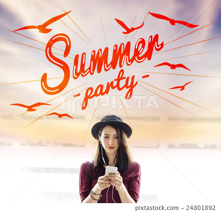 Summer Beach Holiday Vacation Summertime Concept Summer Beach Holiday Vacation Summertime Concept 24801892