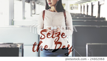 Seize the Day Collect Moment Enjoyment Positive Concept 24802068