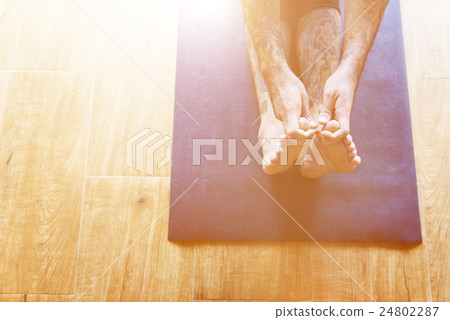 Man Yoga Practice Health Workout Concept Man Yoga Practice Health Workout Concept 24802287
