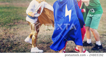 Superman Kid Playing Fun Cheerful Concept Superman Kid Playing Fun Cheerful Concept 24803192
