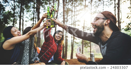 Friendship Hanging Drinks Cheers Together Concept 24803307