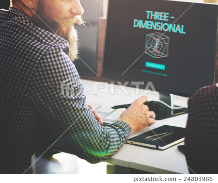3D Three Dimensional Futuristic Display Modern Concept 3D Three Dimensional Futuristic Display Modern Concept 24803986