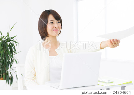 Business office female computer new employee smile young woman business woman Business office female computer new employee smile young woman business woman 24804604