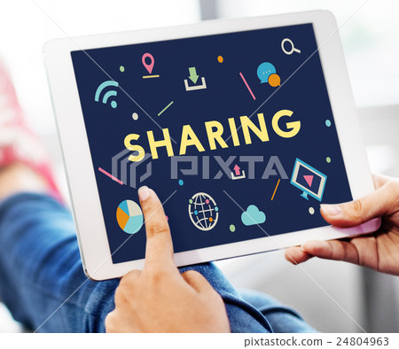 Technology Connection Online Sharing Multimedia Concept 24804963