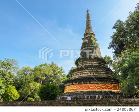 Ancient pagoda of Wat Umong temple in Thailand 24805867