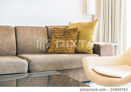 Pillow on sofa Pillow on sofa 24809762