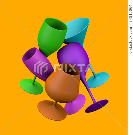 illustration of glasses different shape and color illustration of glasses different shape and color 24813064