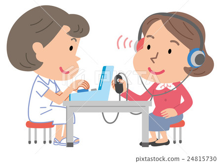 聽力測試中年婦女例證 24815730